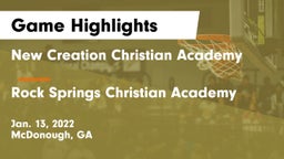 New Creation Christian Academy vs Rock Springs Christian Academy Game Highlights - Jan. 13, 2022