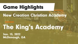 New Creation Christian Academy vs The King's Academy Game Highlights - Jan. 15, 2022