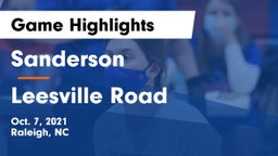 Sanderson  vs Leesville Road Game Highlights - Oct. 7, 2021