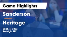 Sanderson  vs Heritage  Game Highlights - Sept. 6, 2022