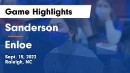 Sanderson  vs Enloe  Game Highlights - Sept. 15, 2022