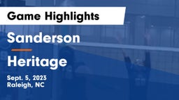 Sanderson  vs Heritage Game Highlights - Sept. 5, 2023
