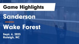 Sanderson  vs Wake Forest  Game Highlights - Sept. 6, 2023