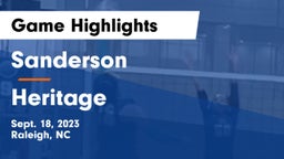 Sanderson  vs Heritage Game Highlights - Sept. 18, 2023