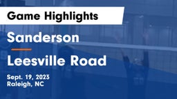 Sanderson  vs Leesville Road Game Highlights - Sept. 19, 2023