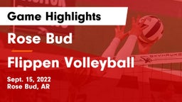 Rose Bud  vs Flippen  Volleyball  Game Highlights - Sept. 15, 2022