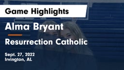 Alma Bryant  vs Resurrection Catholic  Game Highlights - Sept. 27, 2022