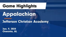Appalachian  vs Jefferson Christian Academy Game Highlights - Jan. 9, 2024