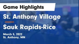 St. Anthony Village  vs Sauk Rapids-Rice  Game Highlights - March 5, 2022