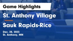 St. Anthony Village  vs Sauk Rapids-Rice  Game Highlights - Dec. 28, 2023