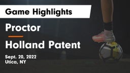 Proctor  vs Holland Patent  Game Highlights - Sept. 20, 2022