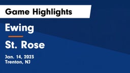 Ewing  vs St. Rose  Game Highlights - Jan. 14, 2023