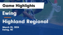 Ewing  vs Highland Regional  Game Highlights - March 25, 2024