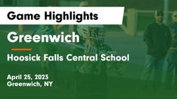 Greenwich  vs Hoosick Falls Central School Game Highlights - April 25, 2023