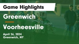 Greenwich  vs Voorheesville  Game Highlights - April 26, 2024