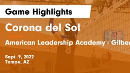 Corona del Sol  vs American Leadership Academy - Gilbert  Game Highlights - Sept. 9, 2022