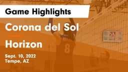 Corona del Sol  vs Horizon  Game Highlights - Sept. 10, 2022