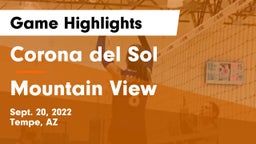 Corona del Sol  vs Mountain View  Game Highlights - Sept. 20, 2022