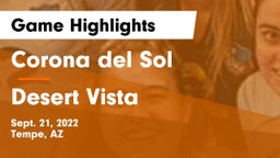 Corona del Sol  vs Desert Vista  Game Highlights - Sept. 21, 2022