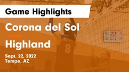 Corona del Sol  vs Highland  Game Highlights - Sept. 22, 2022