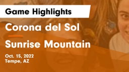Corona del Sol  vs Sunrise Mountain  Game Highlights - Oct. 15, 2022