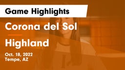 Corona del Sol  vs Highland  Game Highlights - Oct. 18, 2022
