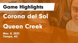 Corona del Sol  vs Queen Creek  Game Highlights - Nov. 8, 2022