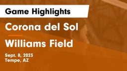 Corona del Sol  vs Williams Field  Game Highlights - Sept. 8, 2023