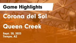 Corona del Sol  vs Queen Creek  Game Highlights - Sept. 28, 2023