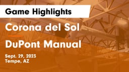 Corona del Sol  vs DuPont Manual  Game Highlights - Sept. 29, 2023
