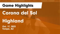 Corona del Sol  vs Highland  Game Highlights - Oct. 17, 2023