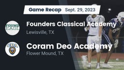 Recap: Founders Classical Academy  vs. Coram Deo Academy  2023