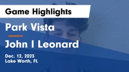 Park Vista  vs John I Leonard  Game Highlights - Dec. 12, 2023