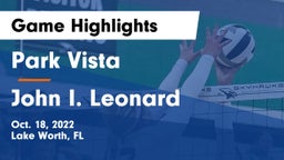 Park Vista  vs John I. Leonard  Game Highlights - Oct. 18, 2022