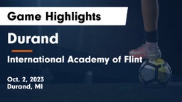 Durand  vs International Academy of Flint Game Highlights - Oct. 2, 2023