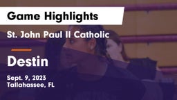 St. John Paul II Catholic  vs Destin  Game Highlights - Sept. 9, 2023