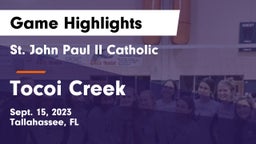 St. John Paul II Catholic  vs Tocoi Creek  Game Highlights - Sept. 15, 2023