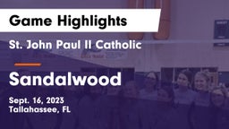 St. John Paul II Catholic  vs Sandalwood  Game Highlights - Sept. 16, 2023