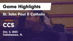 St. John Paul II Catholic  vs CCS Game Highlights - Oct. 5, 2023