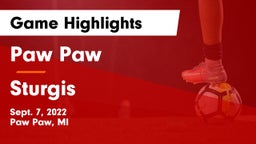 Paw Paw  vs Sturgis  Game Highlights - Sept. 7, 2022