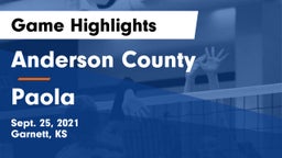 Anderson County  vs Paola Game Highlights - Sept. 25, 2021