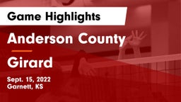 Anderson County  vs Girard  Game Highlights - Sept. 15, 2022