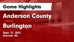 Anderson County  vs Burlington  Game Highlights - Sept. 27, 2022