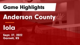 Anderson County  vs Iola  Game Highlights - Sept. 27, 2022