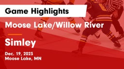Moose Lake/Willow River  vs Simley  Game Highlights - Dec. 19, 2023
