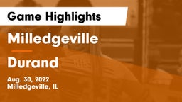Milledgeville  vs Durand  Game Highlights - Aug. 30, 2022