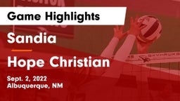 Sandia  vs Hope Christian  Game Highlights - Sept. 2, 2022