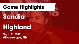 Sandia  vs Highland Game Highlights - Sept. 9, 2022