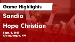 Sandia  vs Hope Christian  Game Highlights - Sept. 8, 2023