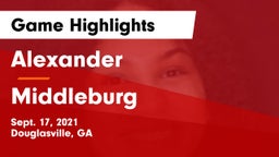 Alexander  vs Middleburg  Game Highlights - Sept. 17, 2021